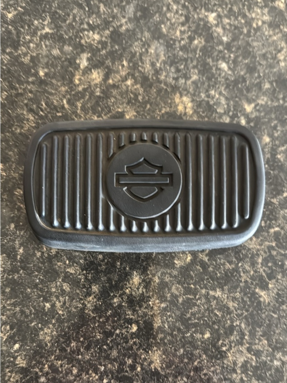 Harley-Davidson Black Rubber Brake Pedal Pad with Bar & Shield Emblem 42416-06